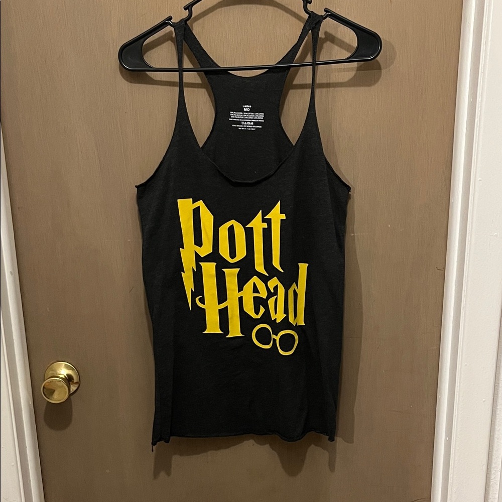 Pott Head Harry Pottery Funny Tank Top (dark heather gray)